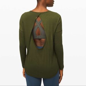 Lululemon Get Set open back long sleeve green 6